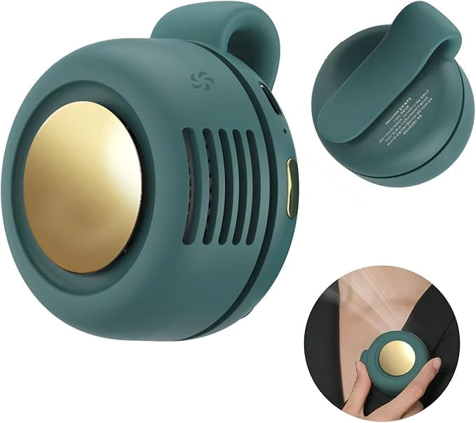 🔄 360° Rotatable Mini Clip Fan (Rechargeable & Bladeless)