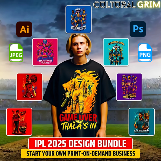 Launch Your IPL 2025 Merch Store Today – Exclusive Design Bundle for POD Sellers
