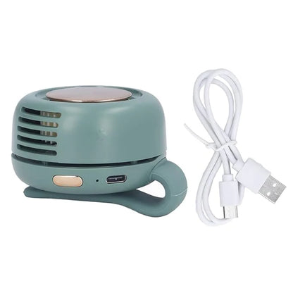 🔄 360° Rotatable Mini Clip Fan (Rechargeable & Bladeless)